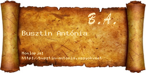 Busztin Antónia névjegykártya